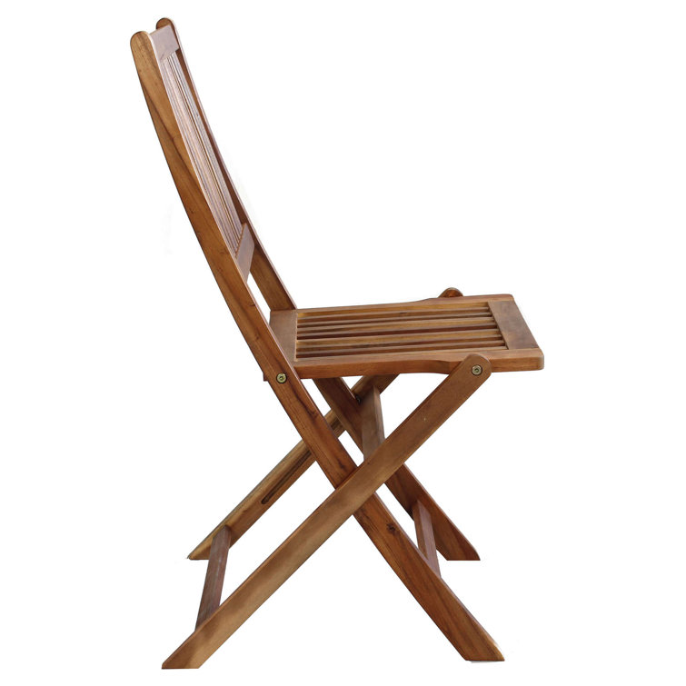 Latitude Run Kynzi Solid Wood Patio Folding Chair Folding Chair